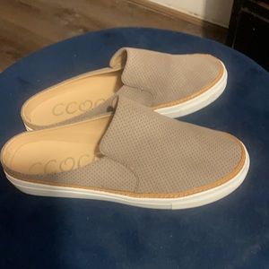 Taupe slip on shoes. Worn once. 8.5 so cute!